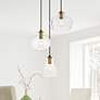 2_Elegant Lighting Destry 18 1/2" Brass Clear Glass Multi-Light Pendant