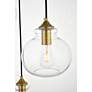 6_Elegant Lighting Destry 18 1/2" Brass Clear Glass Multi-Light Pendant more views