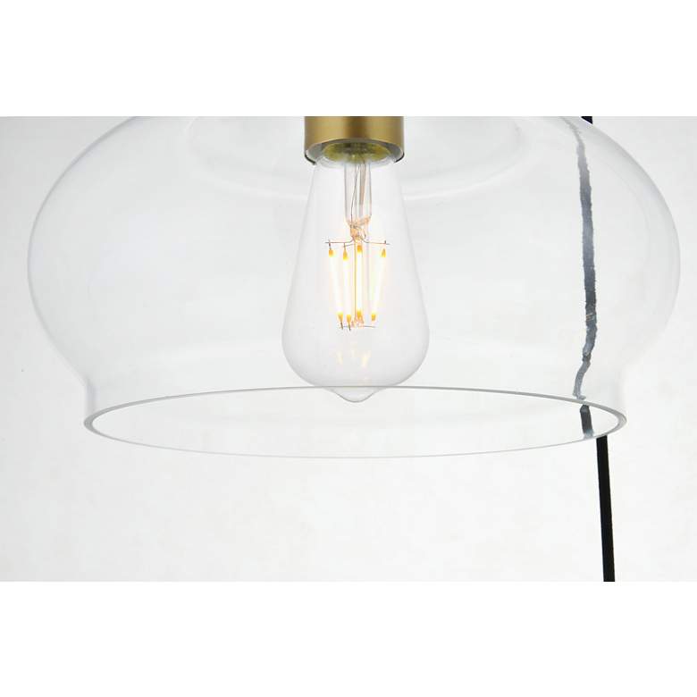 Image 7 Elegant Lighting Destry 18 1/2" Brass Clear Glass Multi-Light Pendant more views