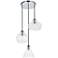 Elegant Lighting Destry 18 1/2" Chrome Clear Glass Multi-Light Pendant
