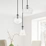 2_Elegant Lighting Destry 18 1/2" Chrome Clear Glass Multi-Light Pendant