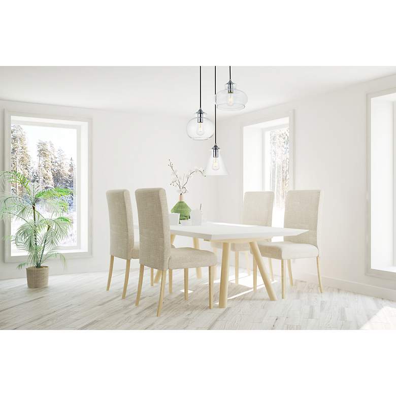 Image 4 Elegant Lighting Destry 18 1/2" Chrome Clear Glass Multi-Light Pendant more views