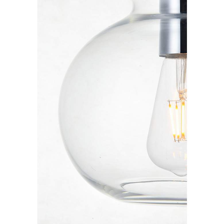 Image 7 Elegant Lighting Destry 18 1/2" Chrome Clear Glass Multi-Light Pendant more views