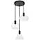 Elegant Lighting Destry 18 1/2" Wide 3-Light Black Clear Glass Pendant