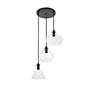 4_Elegant Lighting Destry 18 1/2" Wide 3-Light Black Clear Glass Pendant more views