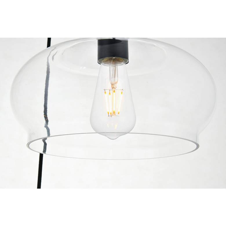 Image 5 Elegant Lighting Destry 18 1/2" Wide 3-Light Black Clear Glass Pendant more views