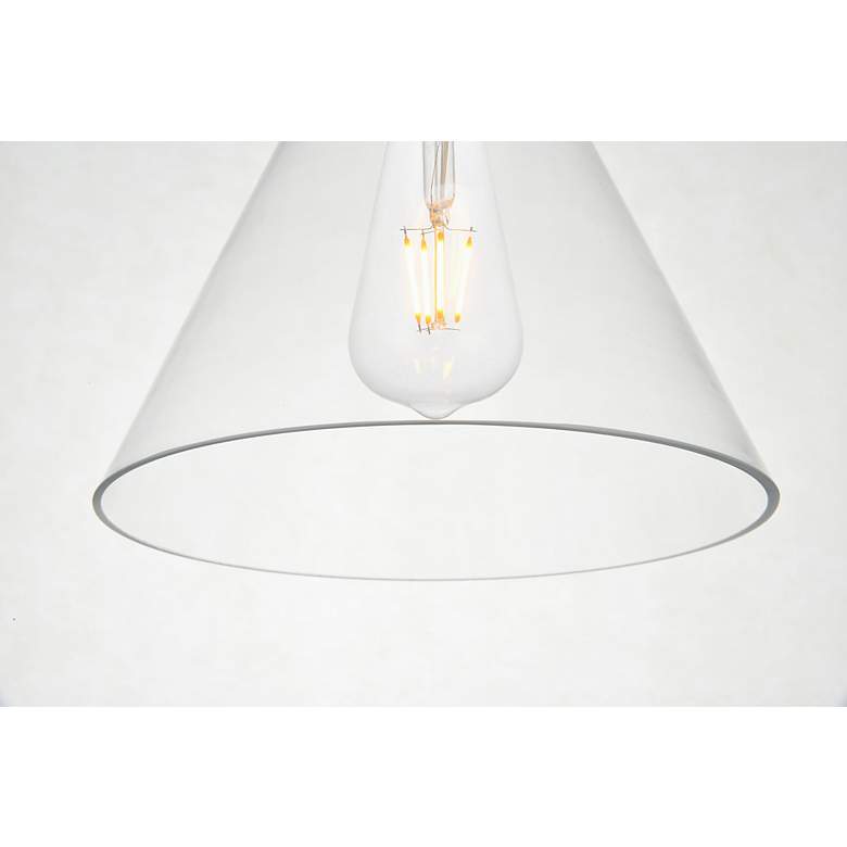 Image 6 Elegant Lighting Destry 18 1/2" Wide 3-Light Black Clear Glass Pendant more views