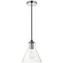 2_Elegant Lighting Destry 8" wide Chrome and Clear Glass Mini-Pendant