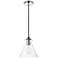 Elegant Lighting Destry 8" wide Chrome and Clear Glass Mini-Pendant