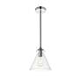 4_Elegant Lighting Destry 8" wide Chrome and Clear Glass Mini-Pendant more views