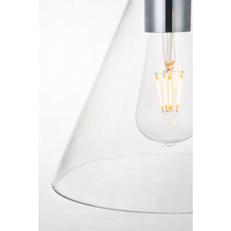 Image 7 Elegant Lighting Destry 8" wide Chrome and Clear Glass Mini-Pendant more views