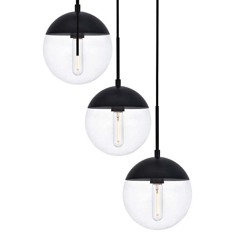Image 3 Elegant Lighting Eclipse 18" 5-Light Black and Glass Globe Pendant more views