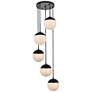 3_Elegant Lighting Eclipse 18" 5-Light Black and White Globe Pendant