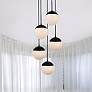 2_Elegant Lighting Eclipse 18" 5-Light Black and White Globe Pendant