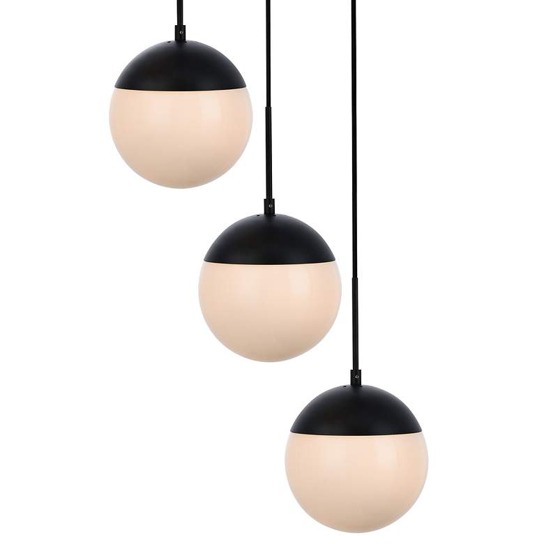 Image 4 Elegant Lighting Eclipse 18" 5-Light Black and White Globe Pendant more views