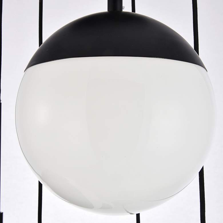 Image 6 Elegant Lighting Eclipse 18" 5-Light Black and White Globe Pendant more views