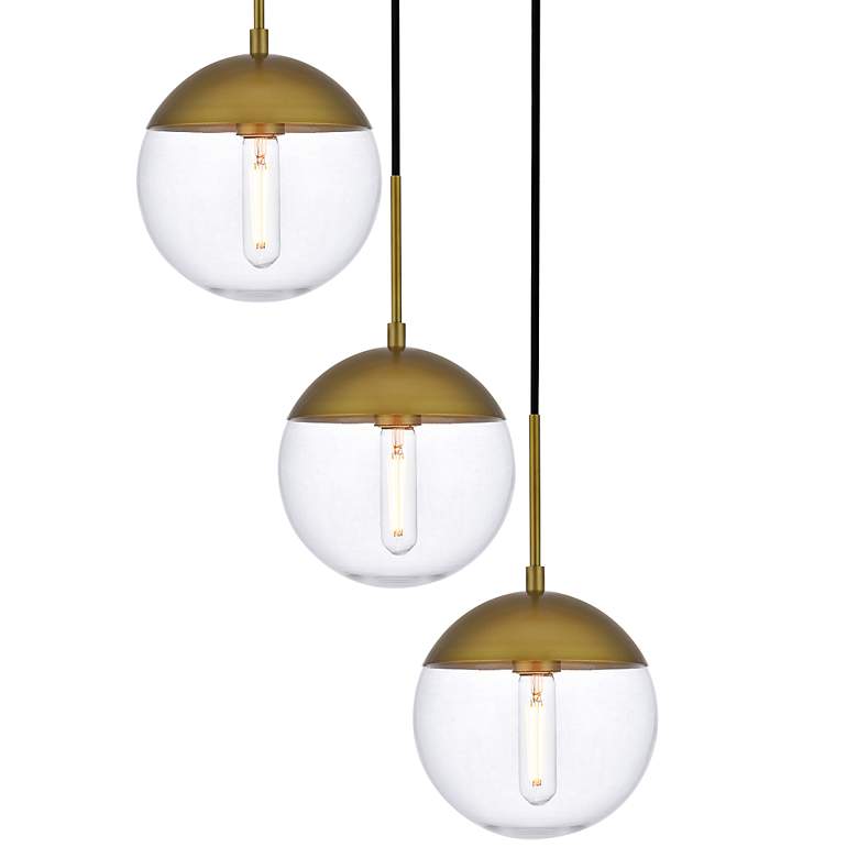Image 4 Elegant Lighting Eclipse 18" 5-Light Brass Globe Multi-Light Pendant more views