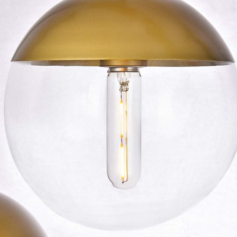 Image 5 Elegant Lighting Eclipse 18" 5-Light Brass Globe Multi-Light Pendant more views