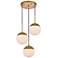 Elegant Lighting Eclipse 18" Wide 3-Light Brass White Glass Pendant