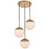Elegant Lighting Eclipse 18" Wide 3-Light Brass White Glass Pendant