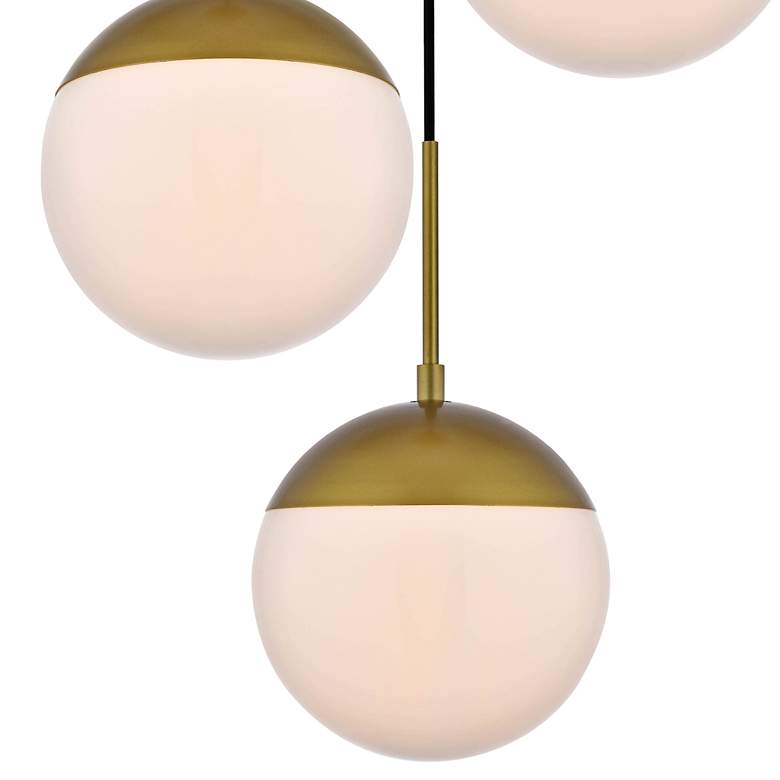 Image 4 Elegant Lighting Eclipse 18" Wide 3-Light Brass White Glass Pendant more views