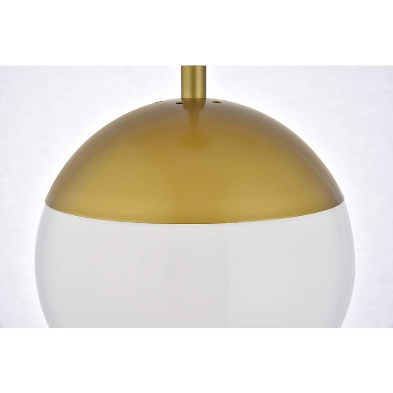 Image 6 Elegant Lighting Eclipse 18" Wide 3-Light Brass White Glass Pendant more views
