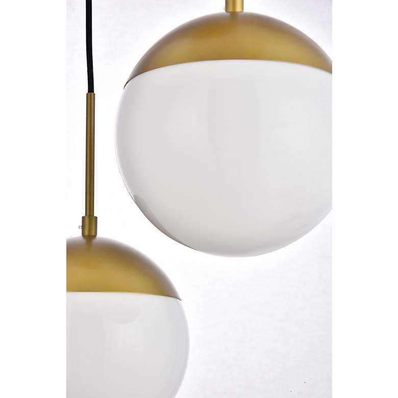 Image 7 Elegant Lighting Eclipse 18" Wide 3-Light Brass White Glass Pendant more views