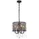 Elegant Lighting Elise 14" Wide Black and Crystal 4-Light Chandelier