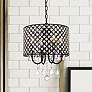 1_Elegant Lighting Elise 14" Wide Black and Crystal 4-Light Chandelier