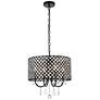 2_Elegant Lighting Elise 17" Black Finish Crystal Drum Pendant