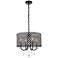 Elegant Lighting Elise 17" Black Finish Crystal Drum Pendant