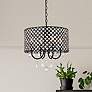 1_Elegant Lighting Elise 17" Black Finish Crystal Drum Pendant