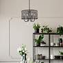 3_Elegant Lighting Elise 17" Black Finish Crystal Drum Pendant more views