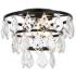 Elegant Lighting Ella 10" Black Finish Tiered Crystal Ceiling Light