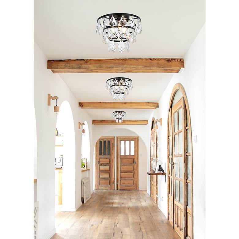 Image 3 Elegant Lighting Ella 10" Black Finish Tiered Crystal Ceiling Light more views
