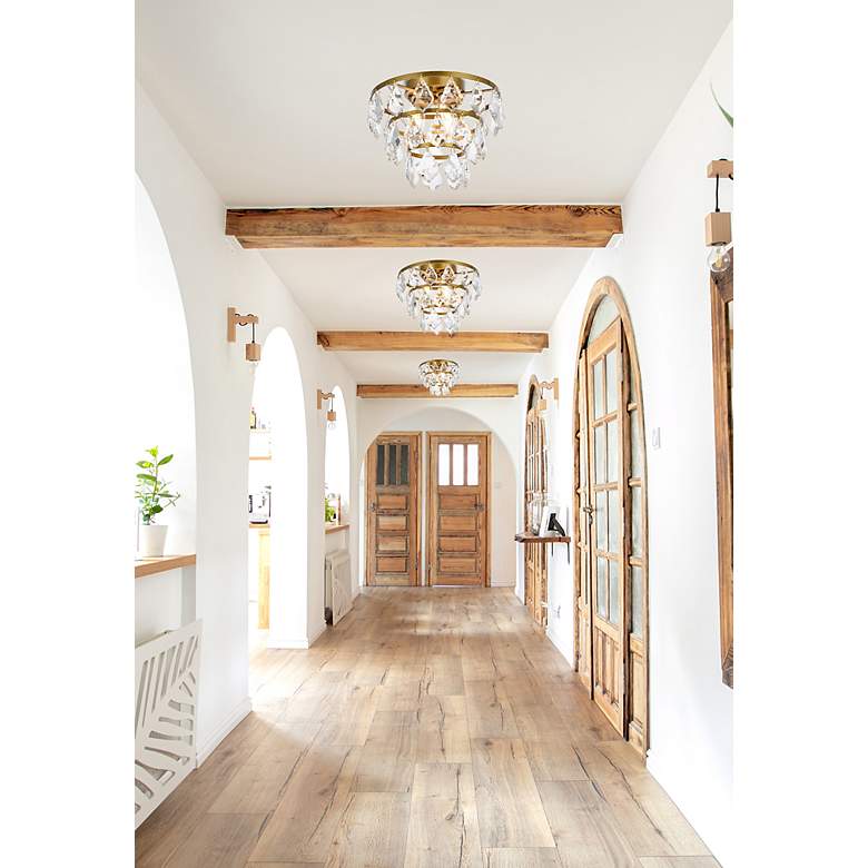Image 3 Elegant Lighting Ella 10" Wide Brass and Crystal Flush Ceiling Light more views