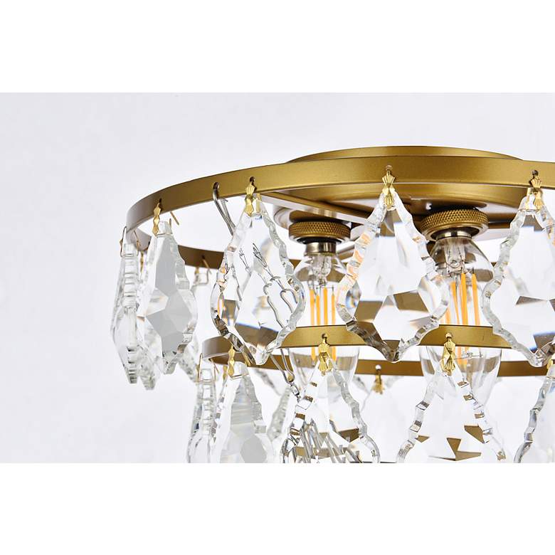 Image 7 Elegant Lighting Ella 10" Wide Brass and Crystal Flush Ceiling Light more views