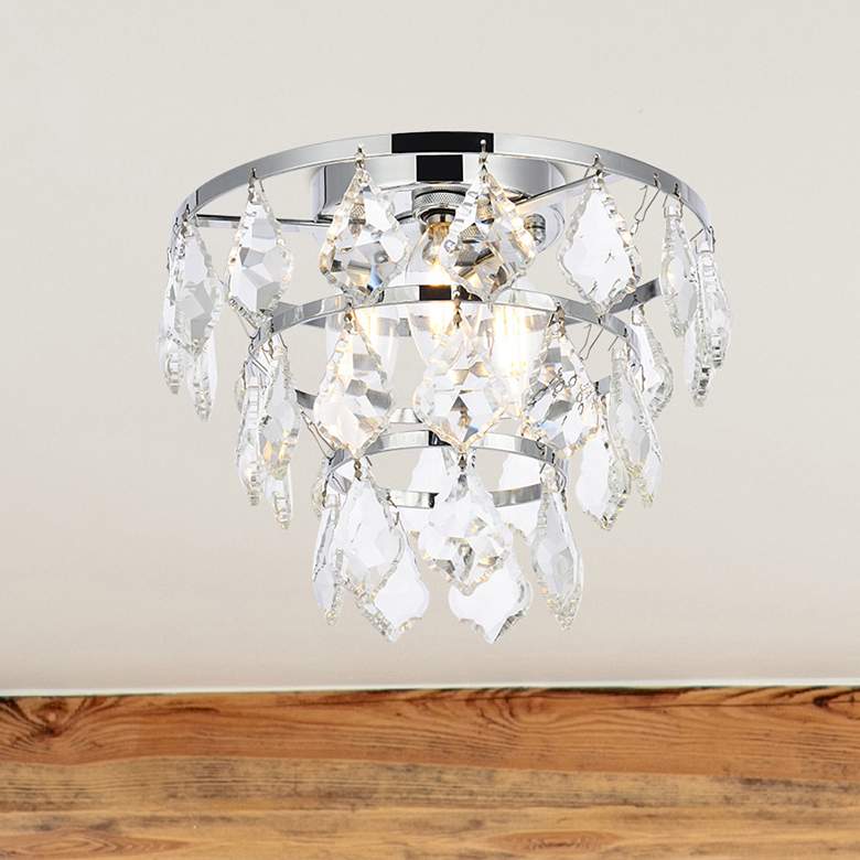 Image 1 Elegant Lighting Ella 10" Wide Flush Mount Crystal Ceiling Light