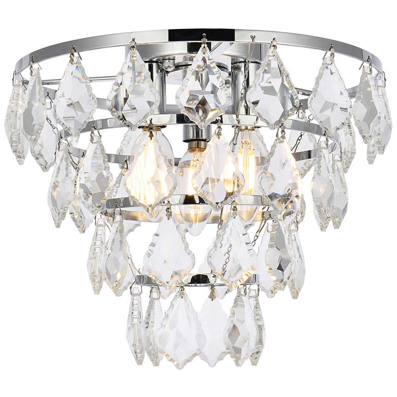 Image 2 Elegant Lighting Ella 12" Wide Crystal Glass Flush Mount Ceiling Light