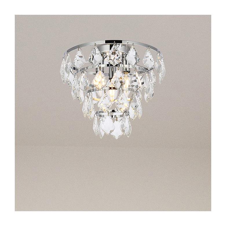 Image 1 Elegant Lighting Ella 12" Wide Crystal Glass Flush Mount Ceiling Light