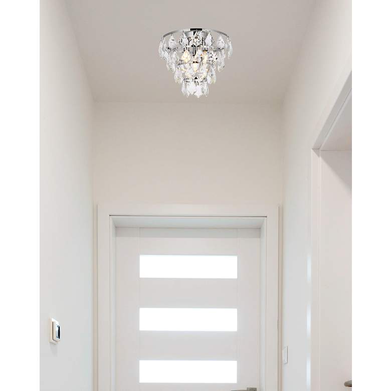 Image 3 Elegant Lighting Ella 12" Wide Crystal Glass Flush Mount Ceiling Light more views
