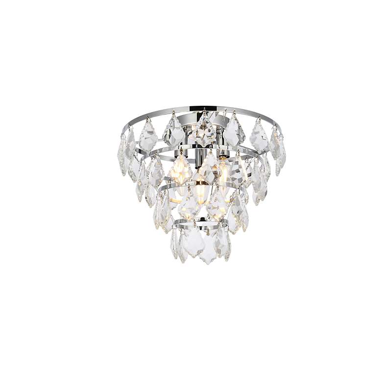 Image 4 Elegant Lighting Ella 12" Wide Crystal Glass Flush Mount Ceiling Light more views