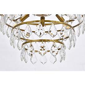 Image5 of Elegant Lighting Ella 20" Brass and Crystal Modern Tiered Pendant more views