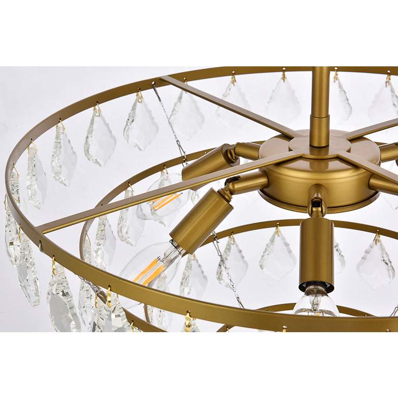Image 7 Elegant Lighting Ella 20" Brass and Crystal Modern Tiered Pendant more views