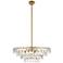 Elegant Lighting Ella 28" Brass and Crystal Pendant
