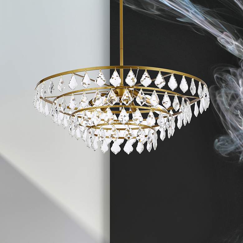 Image 1 Elegant Lighting Ella 28" Brass and Crystal Pendant
