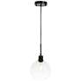 1_Elegant Lighting Emett 8" Wide Black And Clear Glass Mini Pendant