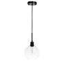 3_Elegant Lighting Emett 8" Wide Black And Clear Glass Mini Pendant more views