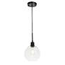4_Elegant Lighting Emett 8" Wide Black And Clear Glass Mini Pendant more views