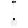 5_Elegant Lighting Emett 8" Wide Black And Clear Glass Mini Pendant more views